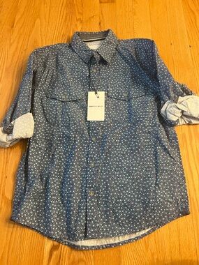 Paper Denim & Cloth Blue Micro Floral Shirt